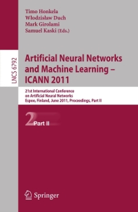 artificial neural networks and machine learning icann 2011 1st international conference on artificial neural