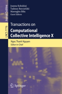 transactions on computational collective intelligence x lncs 7776 1st edition ngoc-thanh nguyen