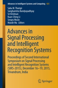 advances in signal processing and intelligent recognition systems proceedings of second international