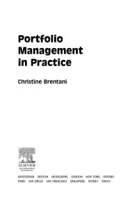portfolio management in practice 1st edition christine brentani 0750659068, 008048008x, 9780750659062,