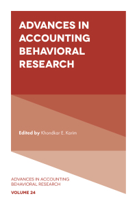 advances in accounting behavioral research volume 24 1st edition khondkar e. karim 1800710135, 1800710143,