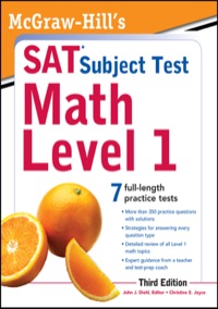 mcgraw hills sat subject test math 7 full length practice tests level 1 3rd edition john j. diehl, editor