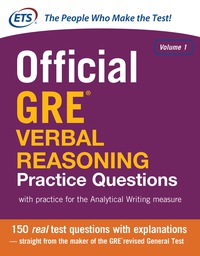 official gre verbal reasoning practice questions volume 1 1st edition educational testing service