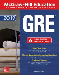 mcgraw hill education gre 6 full length practice tests 2019 5th edition erfun geula 126012861x, 1260128628,