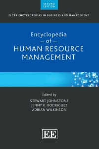 encyclopedia of human resource management 2nd edition stewart johnstone , jenny k. rodriguez , adrian