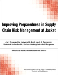 improving preparedness in supply chain risk management at jacket 1st edition chuck munson 0133586189,