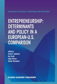 entrepreneurship determinants and policy in a european us comparison 1st edition david b. audretsch , r.