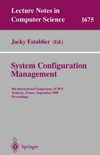 system configuration management 9th international symposium scm-9 toulouse 1st edition jacky estublier