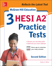 mcgraw hill education 3 hesi a2 practice tests 2nd edition kathy a. zahler 126001990x, 1260019918,