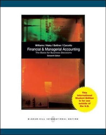 financial and managerial accounting 16th edition jan r. williams 1259071006, 978-1259071003