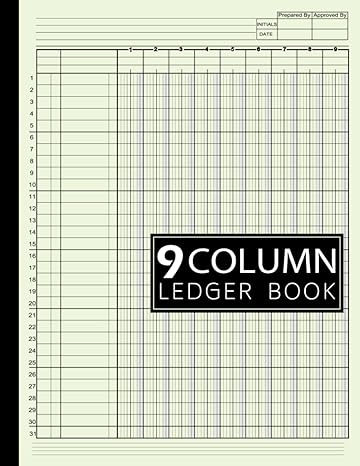9 column ledger book simple nine column for bookkeeping and accounting  log book for small business and