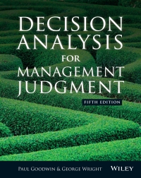 decision analysis for management judgment 5th edition paul goodwin , george wright 1118740734, 1118889258,