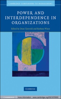 power and interdependence in organizations 1st edition dean tjosvold 0521878594, 0511738161, 9780521878593,