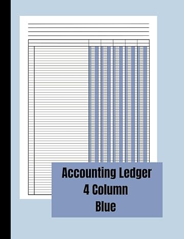 accounting ledger 4 column in blue accounting book for small businesses and personal use income and  expense