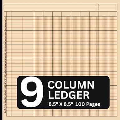 9 column ledger 8.5 x 8.5 100 pages  mark goodman
