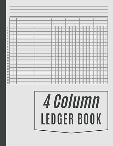 4 column ledger book general accounting register log for bookkeeping and small business or personal use 