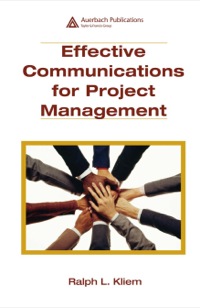 effective communications for project management 1st edition pmp , ralph l. kliem 1420062468, 1420062484,