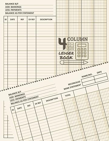 4 column ledger book monthly and weekly accounting ledger book for bookkeeping for small business personal