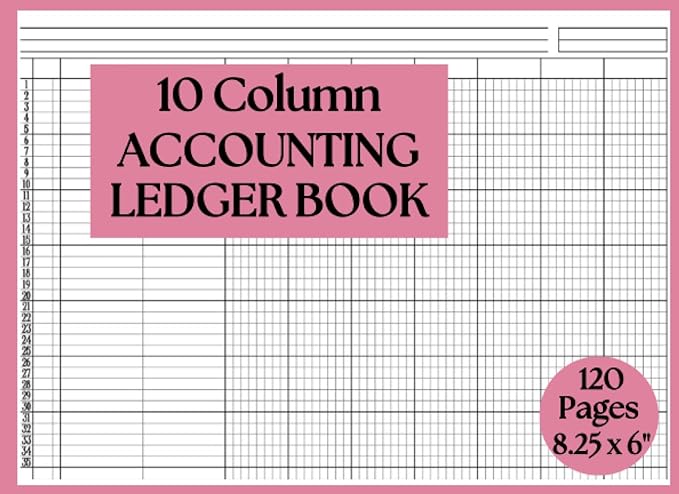 10 column accounting ledger book business and personal use bookkeeping budgeting and record keeping 8.25 