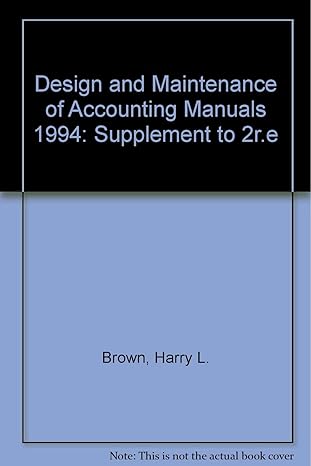 design and maintenance of accounting manuals1994 supplement 2nd edition harry l. brown 0471010294,