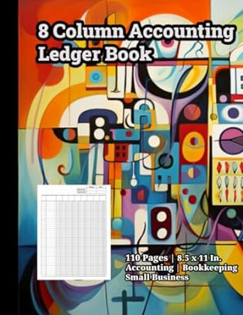 8 column accounting ledger book 110 pages 8.5 x 11 in accounting  bookkeeping small business  calvin booker