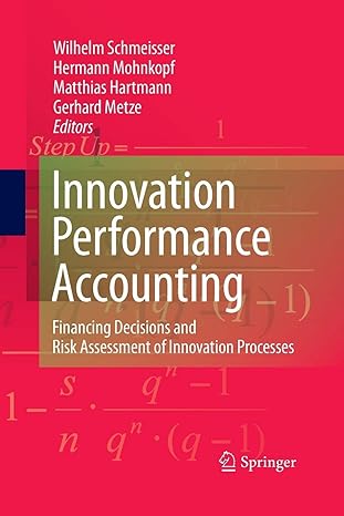 innovation performance accounting financing decisions and risk assessment of innovation processes 2009th