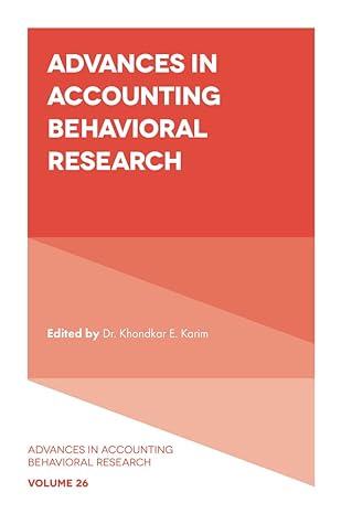 advances in accounting behavioral research advances in accounting behavioral research volume 26 1st edition