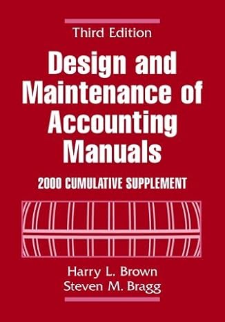 design and maintenance of accounting manuals 2000 cumulative supplement 3rd edition harry l. brown ,steven m.
