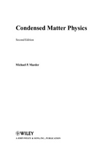 condensed matter physics 2nd edition michael p. marder 0470617985, 1118304489, 9780470617984, 9781118304488