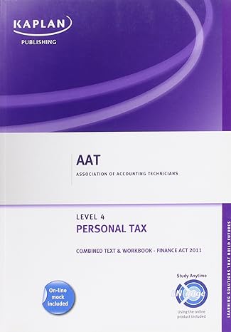 association of accounting technician personal tax level 4 2011 edition aat 0857325353, 978-0857325358