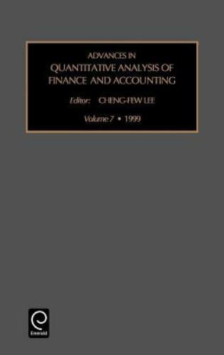 advances in quantitative analysis of finance and accounting volume 7 1999 1st edition lee cheng-few lee ,