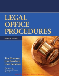 legal office procedures 8th edition tina kamakaris, jane kamakaris, louis kamakaris 177462348x, 9781774623480