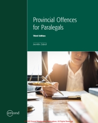 provincial offences for paralegals 3rd edition jennifer zubick 1774621592, 9781774621592