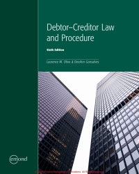 debtor–creditor law and procedure 6th edition laurence m. olivo, deeann gonsalves 1772559776, 9781772559774