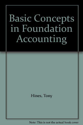 basic concepts in foundation accounting 1st edition dr. tony hines 9780946973125