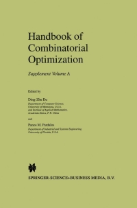 handbook of combinatorial optimization supplement volume a 1st edition ding zhu du, panos m. pardalos