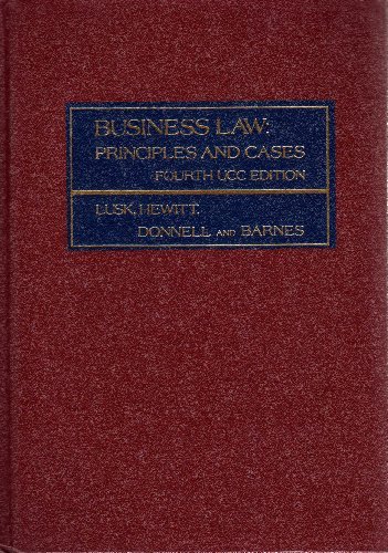 business law  principles and cases 4th edition lusk, hewitt, donnell, barnes 0256020213, 9780256020212
