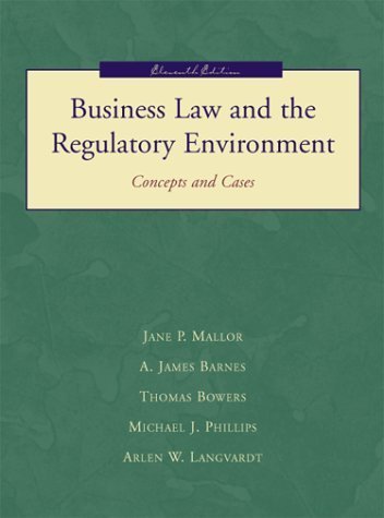 business law and the regulatory environment concepts and cases 8th edition michael b. metzger 0256087008,