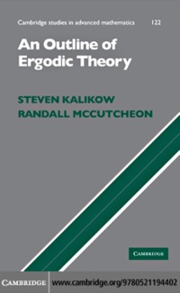 an outline of ergodic theory 1st edition steven kalikow, randall mccutcheon 0521194407, 9780521194402