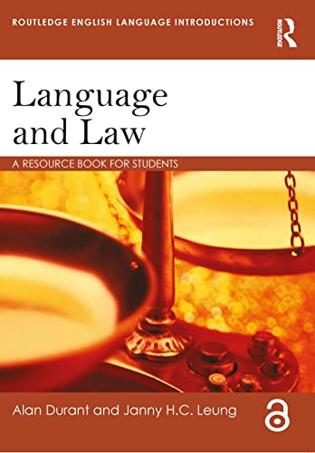 language and law  a resource book for students 1 alan durant , janny leung 1138025577, 9781138025578