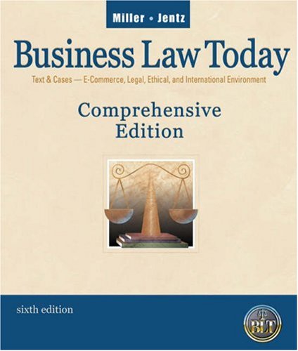 business law today comprehensive 6th edition roger leroy miller , gaylord a. jentz 0324120958, 9780324120950