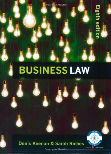 business law 8th edition denis keenan , sarah riches 1405846976, 9781405846974