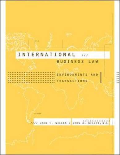international business law 1st edition john h. willes , john a. willes 0072822511, 9780072822519