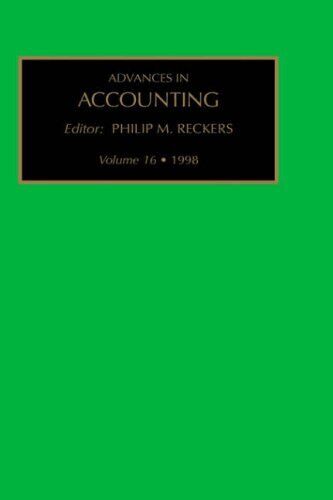 advances in accounting  volume 16 1998 1st edition philip m. j. reckers 9780762305131, 0762305134,