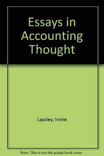 essays in accounting thought 1st edition irvine lapsley 9781871250435, 1871250439