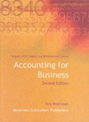 accounting for business 2nd edition tony blackwood 9781901888041, 1901888045