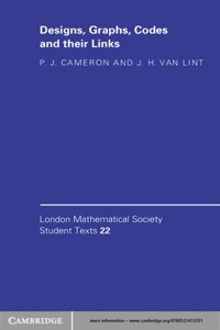 designs graphs codes and their links 1st edition p. j. cameron, j. h. van lint 0521413257, 9780521413251