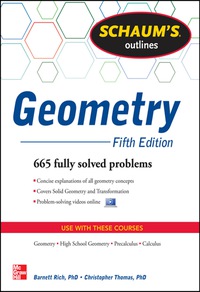 schaums outline of geometry 5th edition christopher thomas , barnett rich 0071795405, 9780071795401