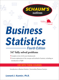 schaums outline of business statistics 4th edition leonard j. kazmier 0071635270, 0071702458, 9780071635271,