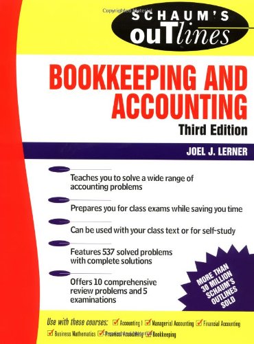 schaums outline of bookkeeping and accounting 3rd edition joel j.lerner 0070375933, 9780070375932